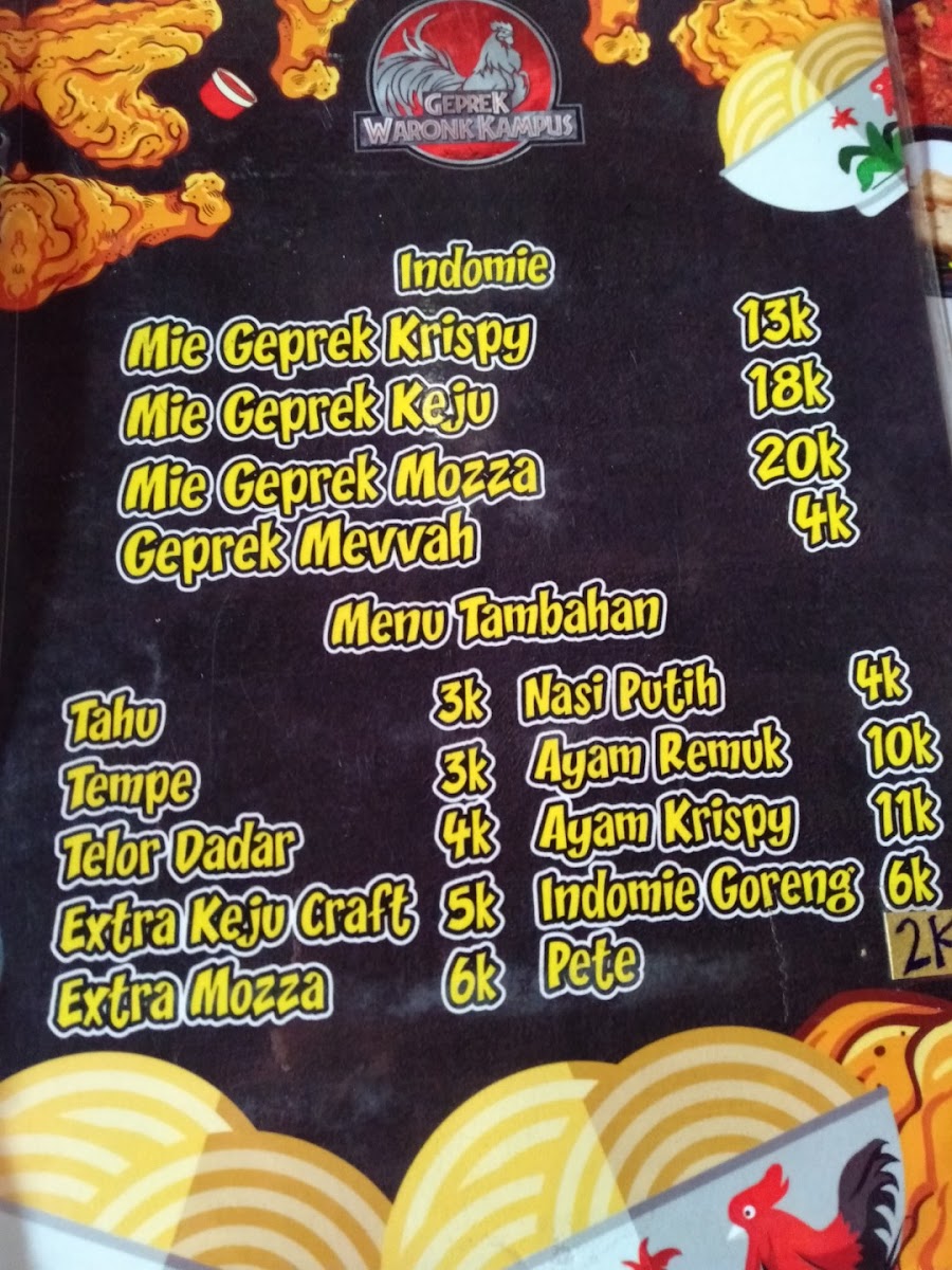 Geprek Waronk Kampus Menu 1
