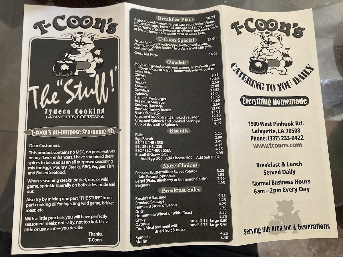 T-Coon's Restaurant Menu 10