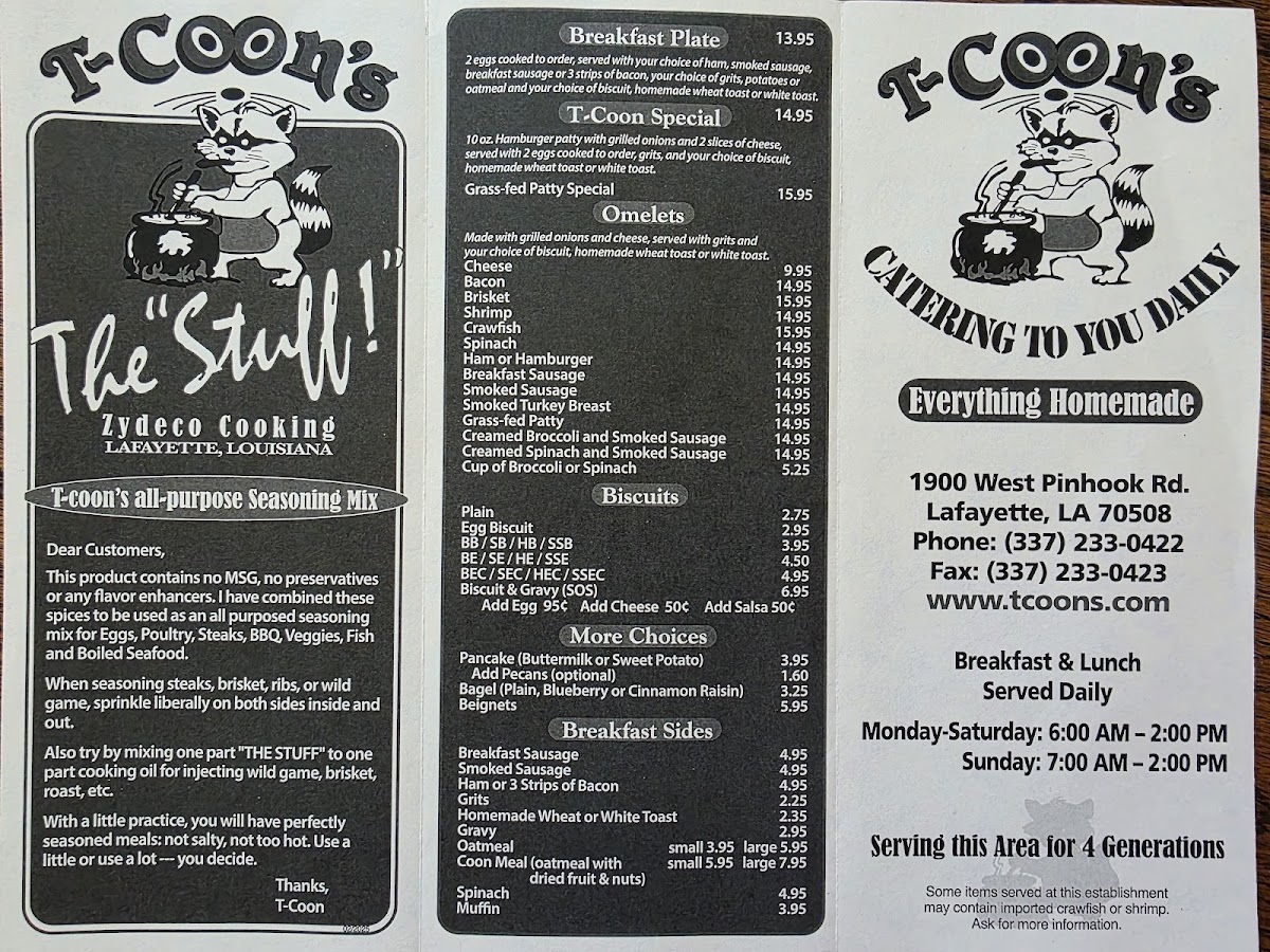 T-Coon's Restaurant Menu 4