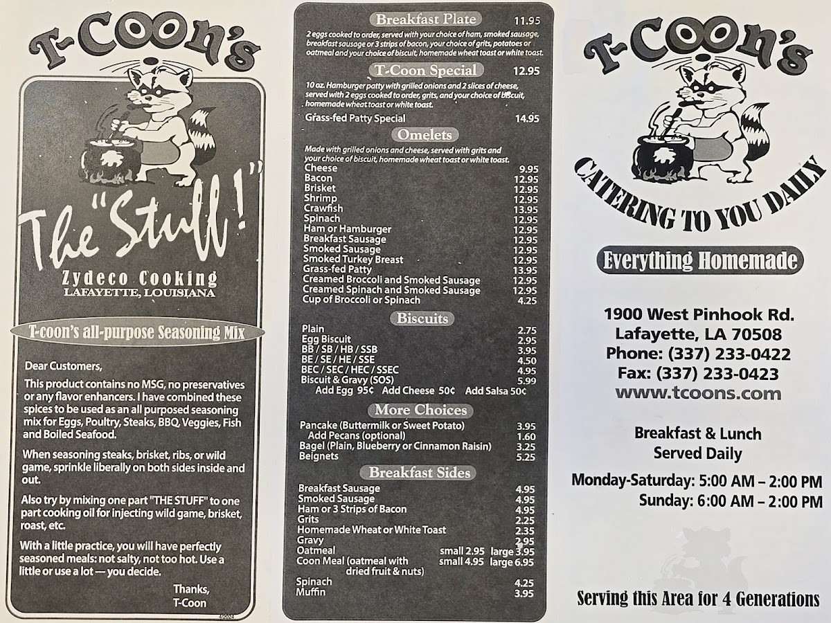 T-Coon's Restaurant Menu 5