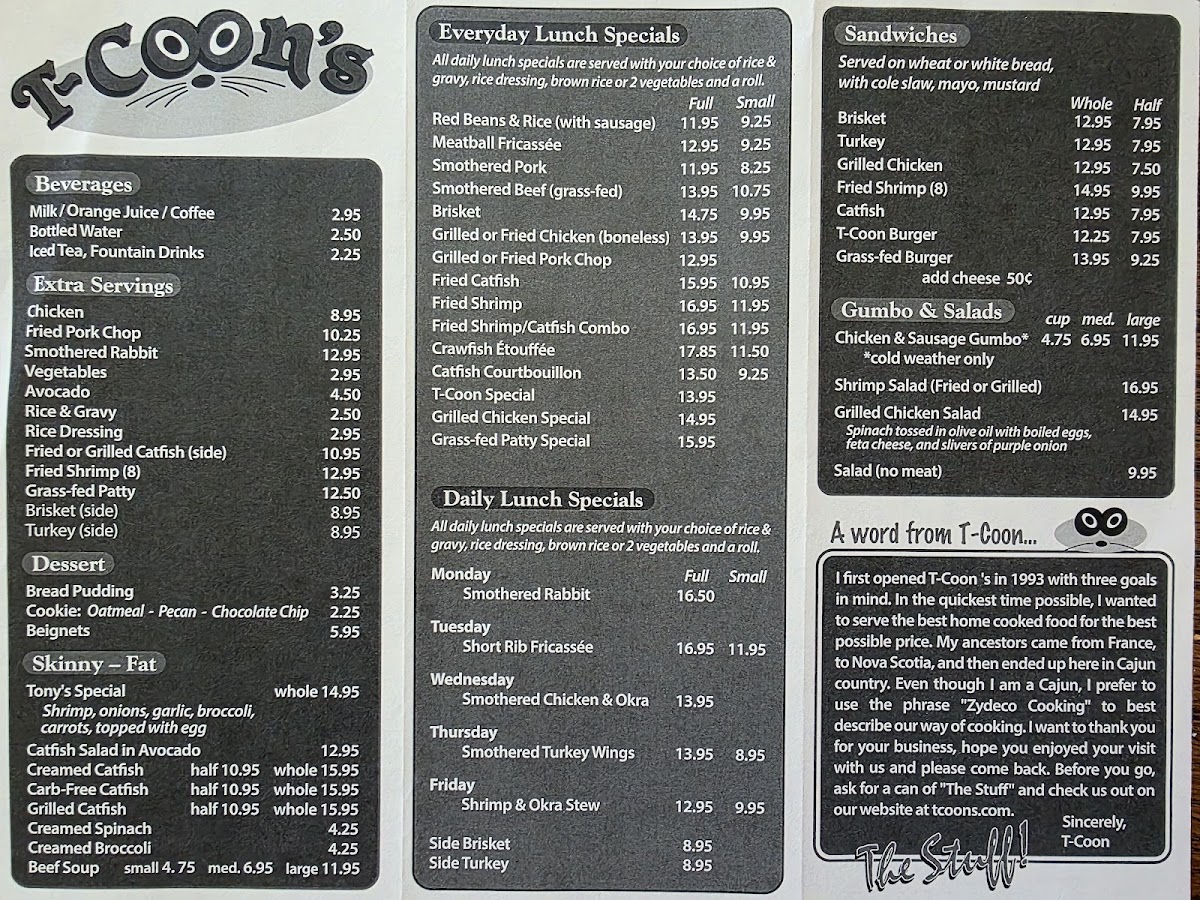 T-Coon's Restaurant Menu 6