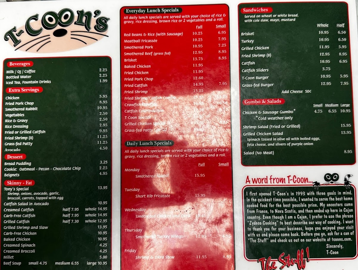 T-Coon's Restaurant Menu 7