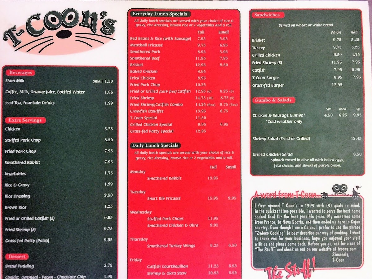 T-Coon's Restaurant Menu 8