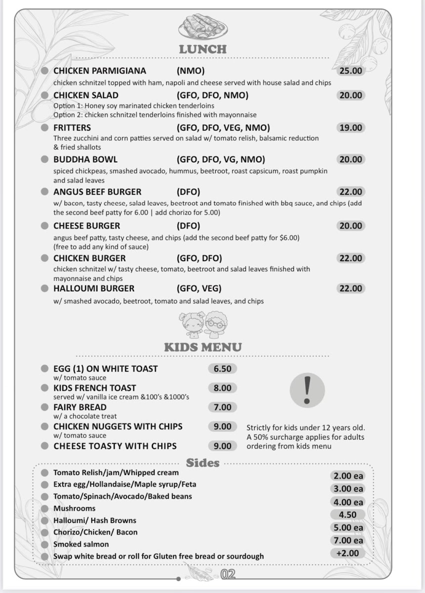 The Laughing Fox Cafe Menu 3