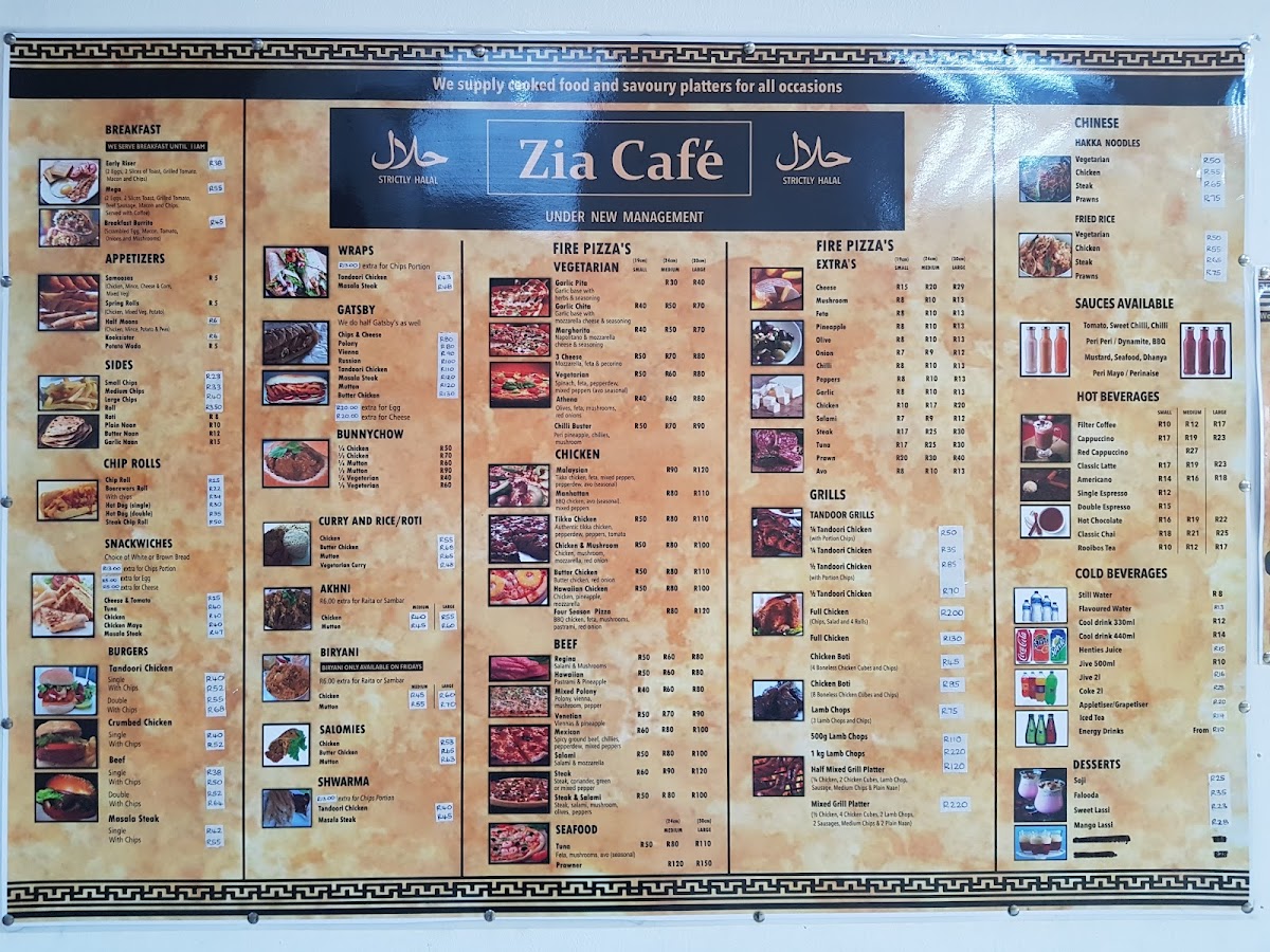 Zia Café Menu 1