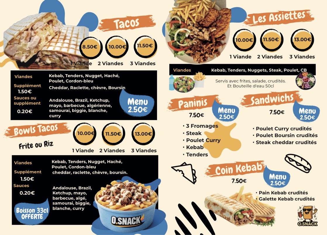O.SNACK Menu 1