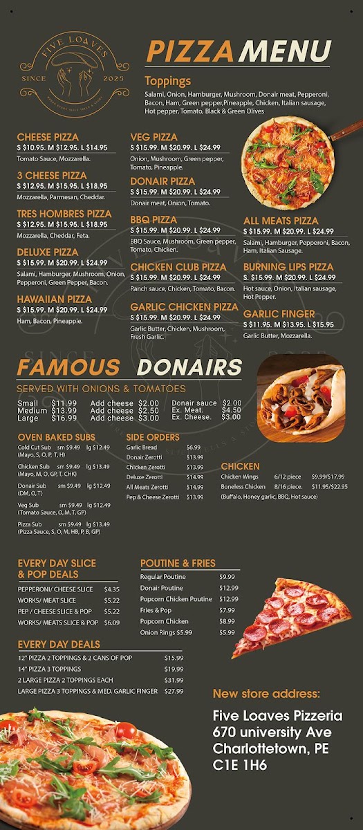 Five Loaves Pizzeria Menu 2