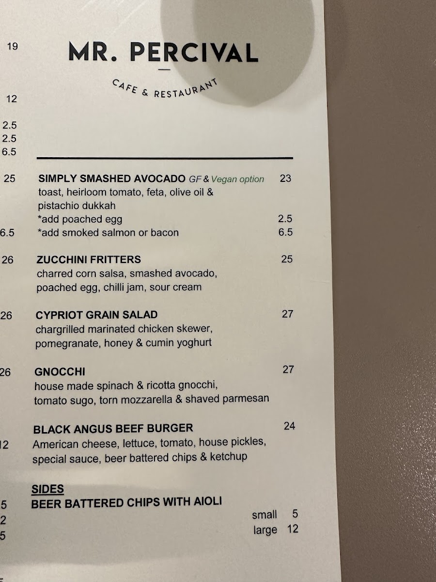 Mr.Percival Cafe & Restaurant Menu 3