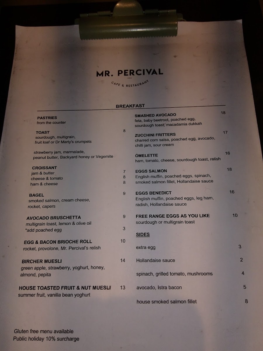 Mr.Percival Cafe & Restaurant Menu 4
