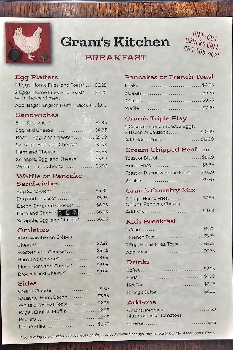 Gram's Kitchen Menu 2