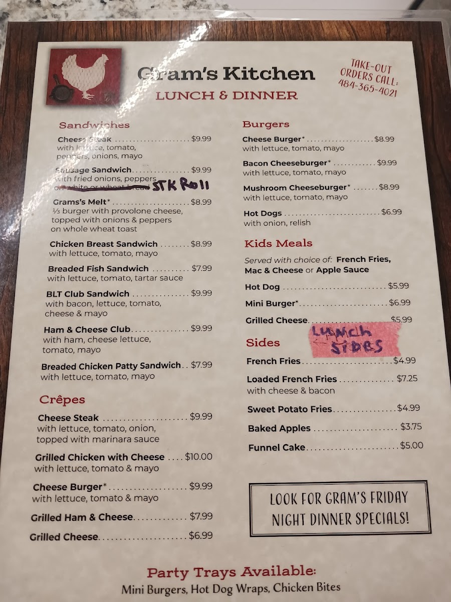 Gram's Kitchen Menu 4
