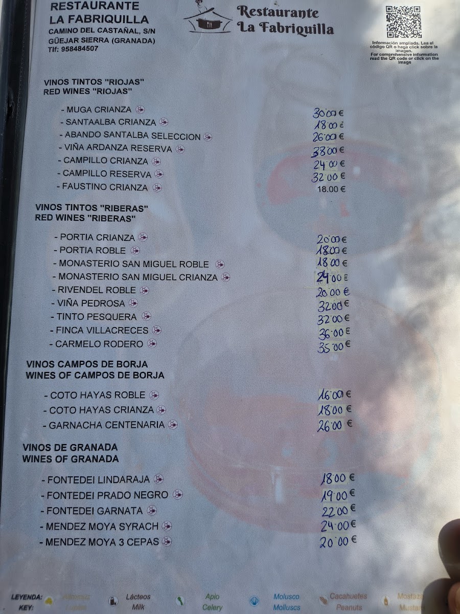 La Fabriquilla Menu 1