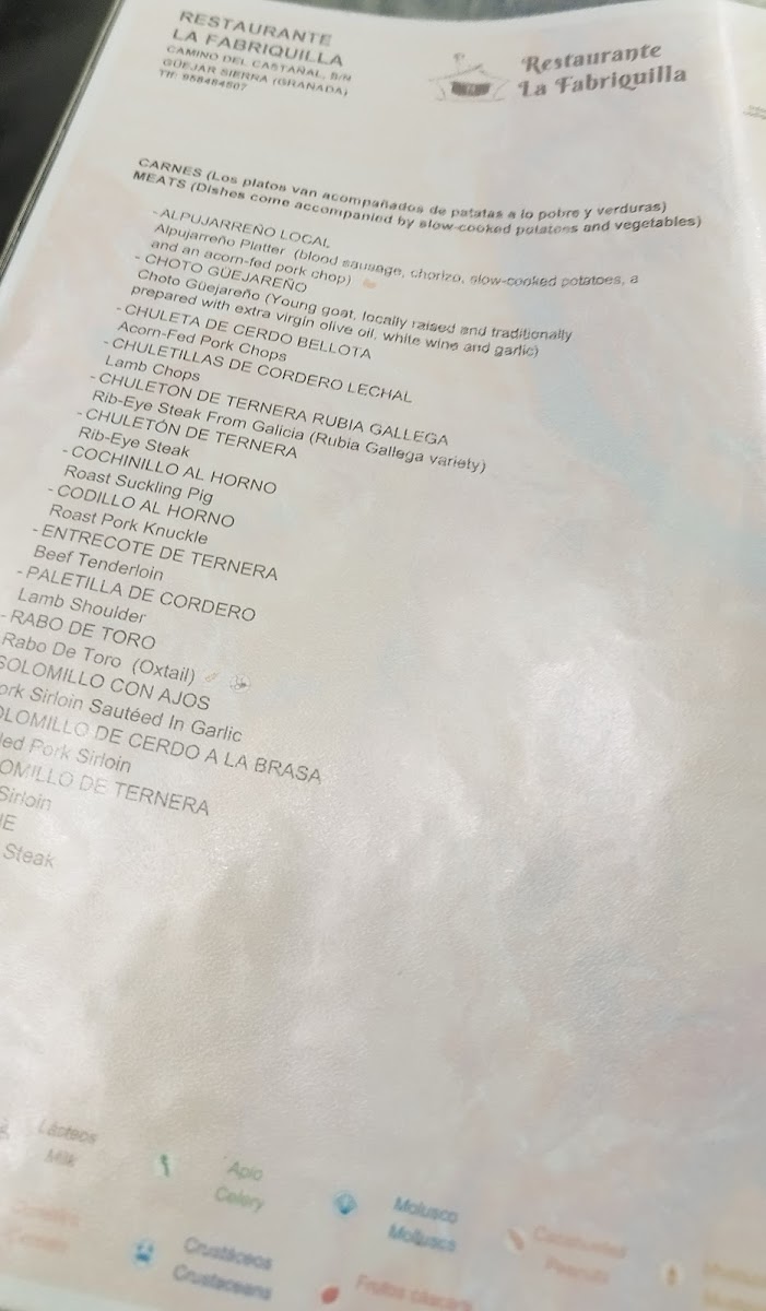 La Fabriquilla Menu 3