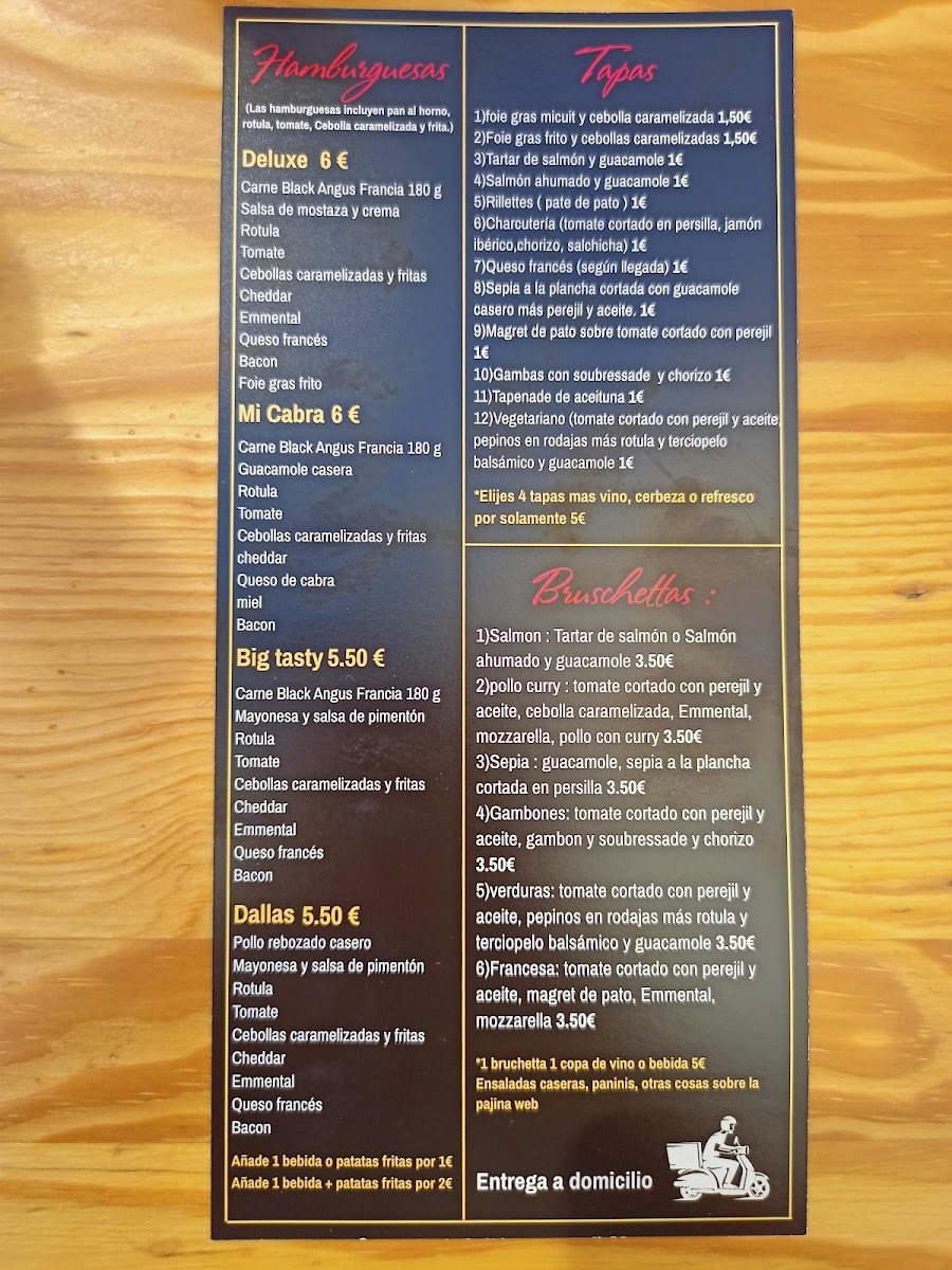 La Pause Francaise Menu 1