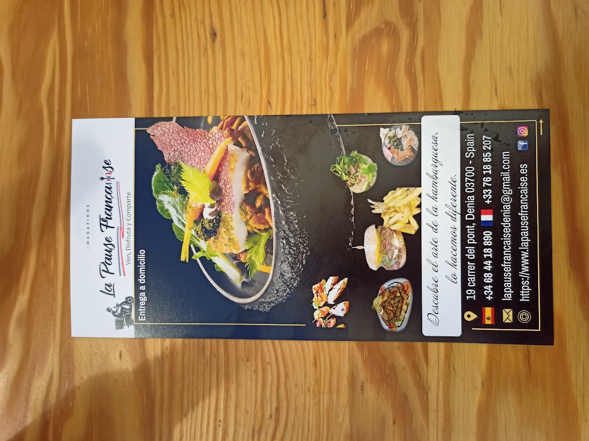La Pause Francaise Menu 2