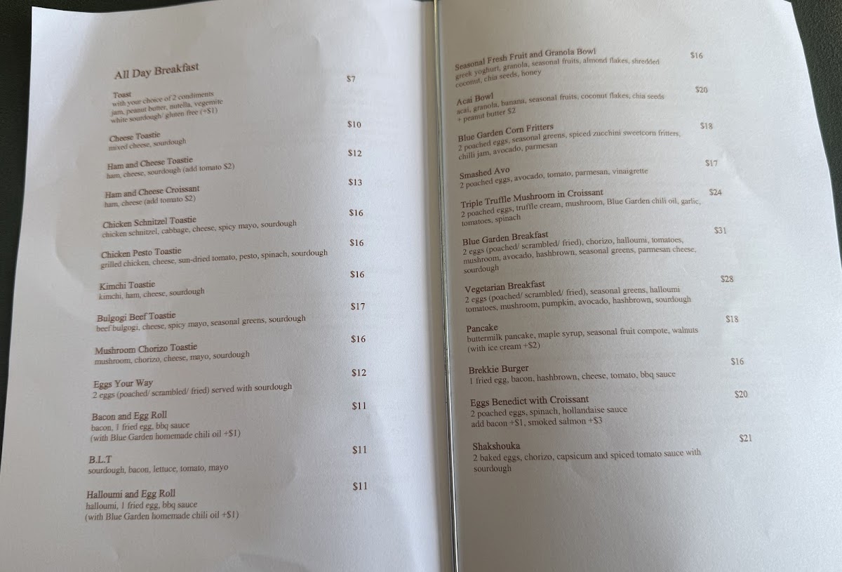 Blue Garden Cafe Ermington Menu 5