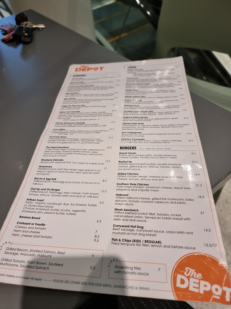 The Depot Menu 3