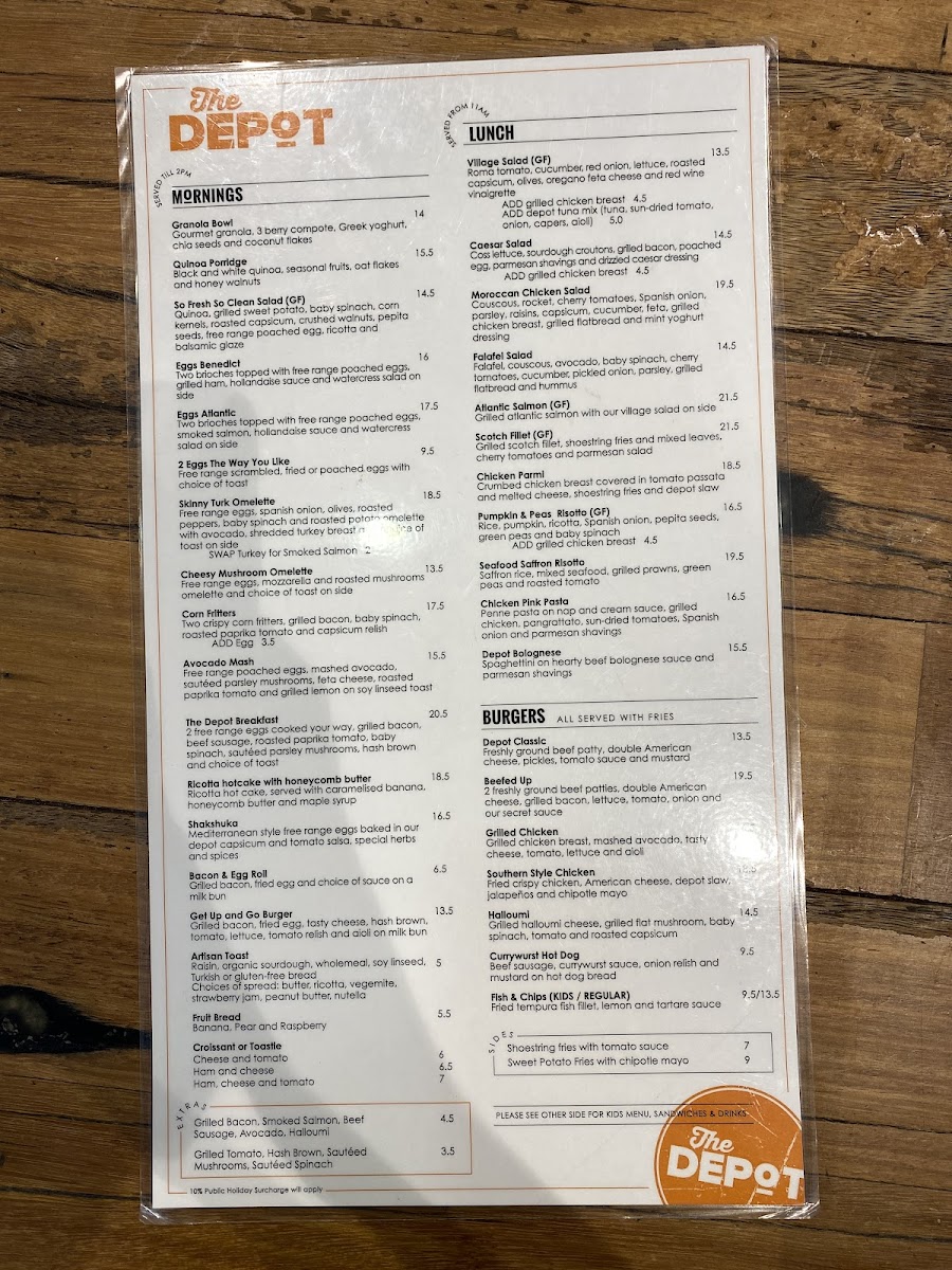 The Depot Menu 4