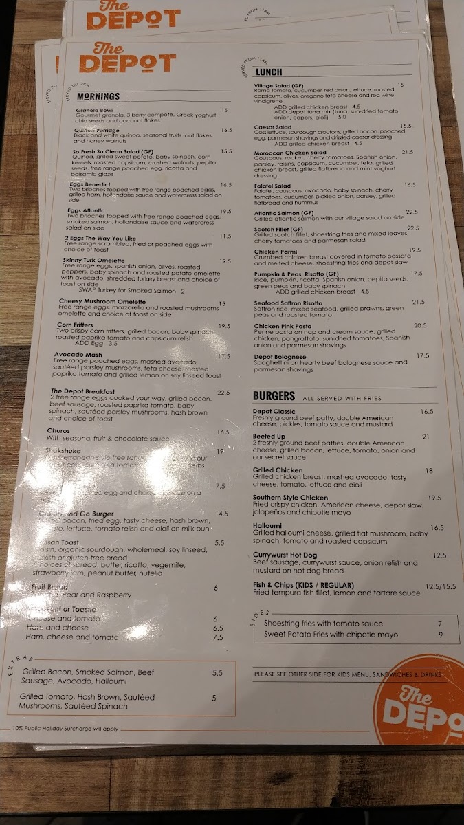 The Depot Menu 5