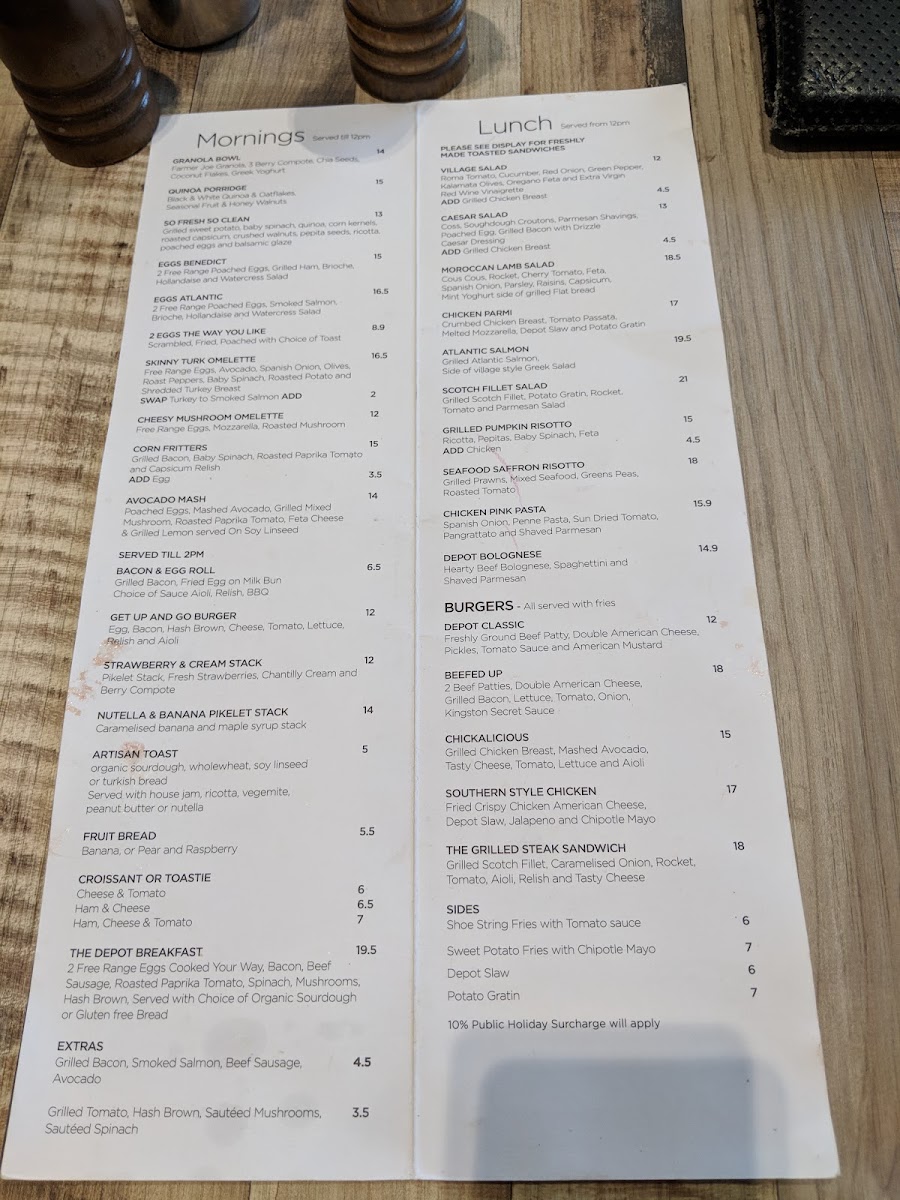 The Depot Menu 6