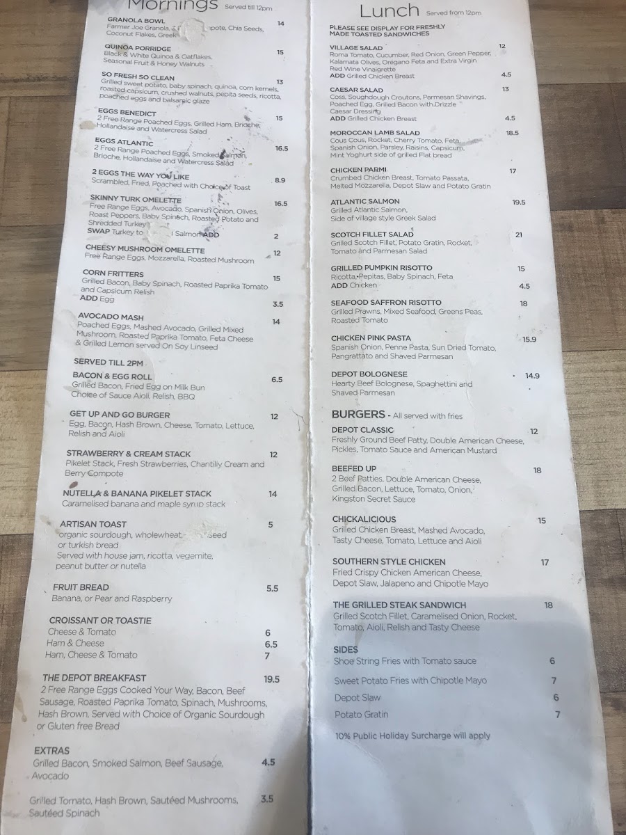 The Depot Menu 8