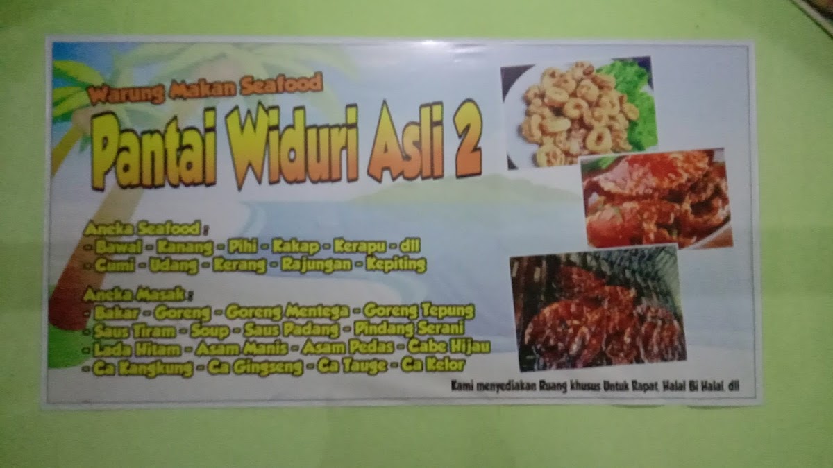 RM PANTAI WIDURI ASLI 2 (sea food) Menu 2