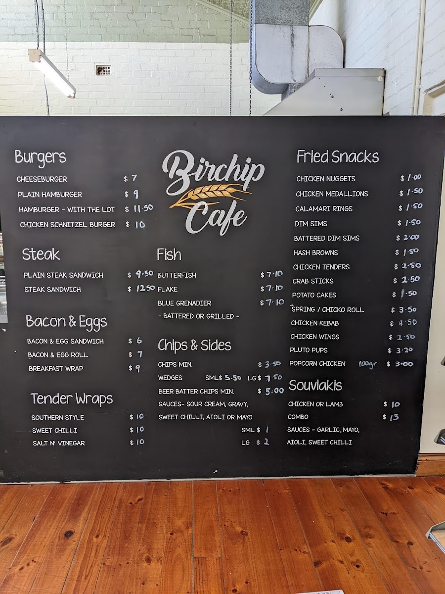Birchip Cafe Menu 1