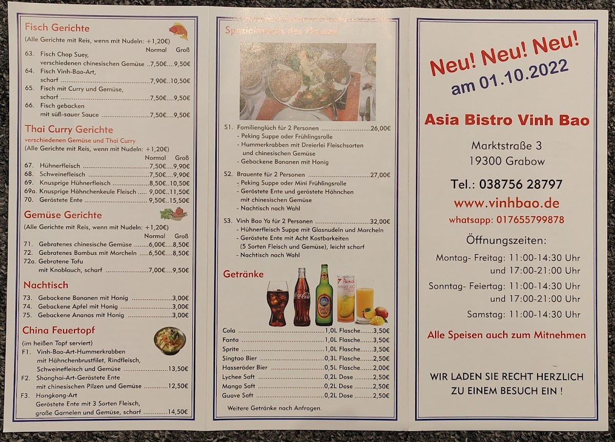 China-Bistro Li Garden Menu 1