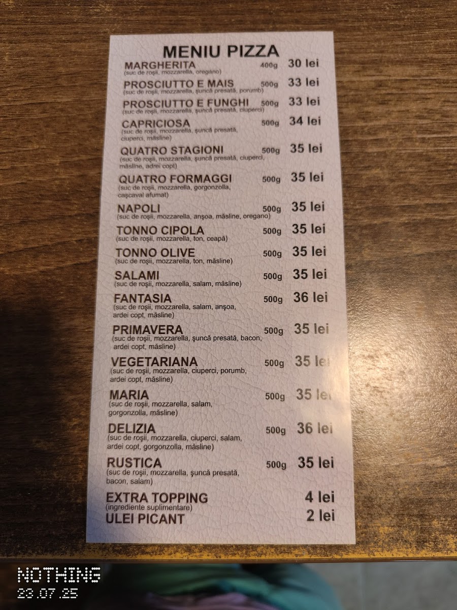 Pizzeria Maria GALATI Menu 1