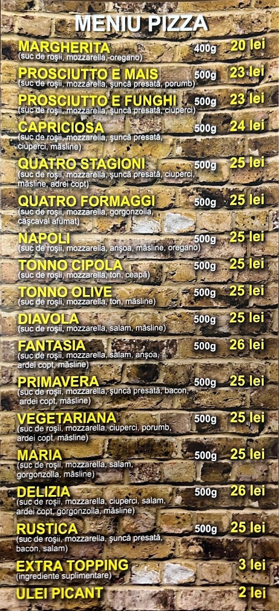 Pizzeria Maria GALATI Menu 2