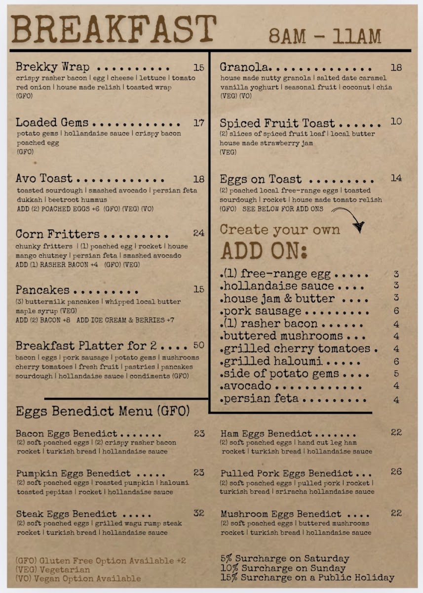 Seekers Bar & Cafe Boat Harbour Beach Menu 2
