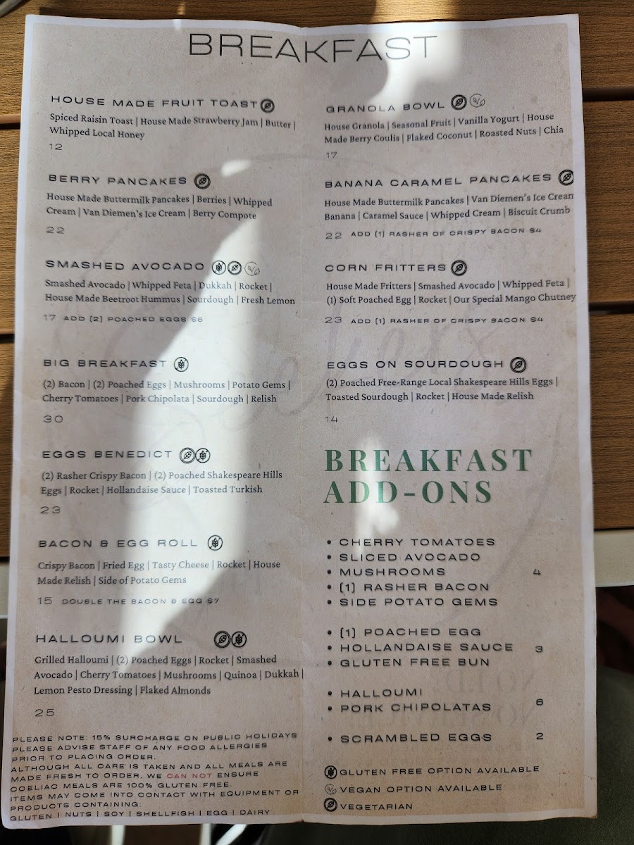 Seekers Bar & Cafe Boat Harbour Beach Menu 5