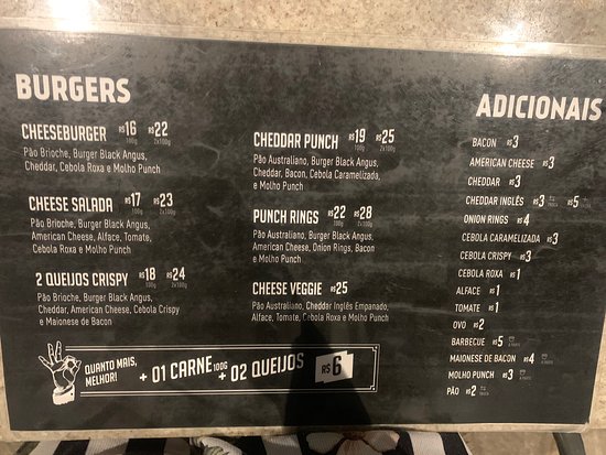 Punch Smash Burgers - Pátio Sabiá Menu 1