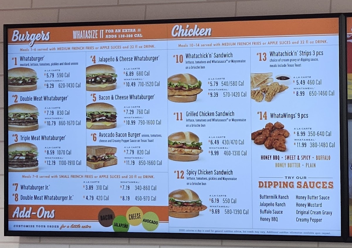 Whataburger Menu 1