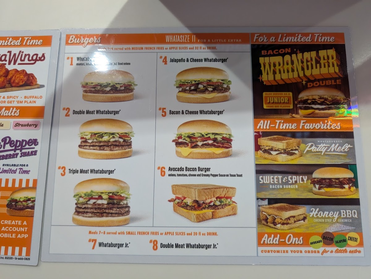 Whataburger Menu 6