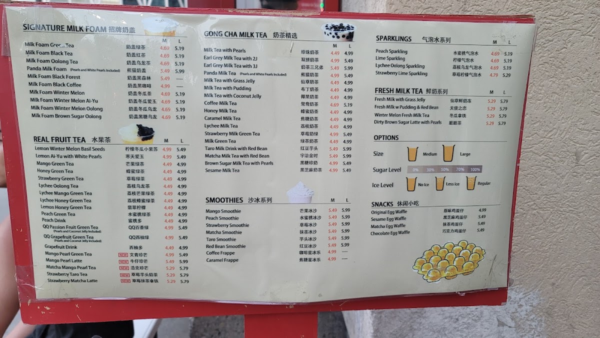 Gong Cha Chinatown - Bubble Tea Menu 7