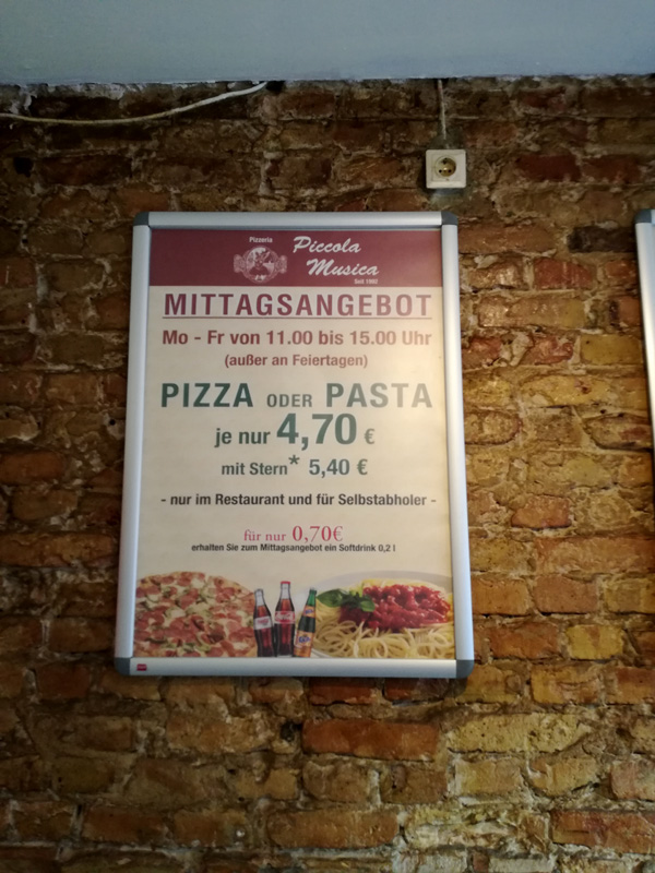 Pizzeria Piccola Musica Berlin Menu 2