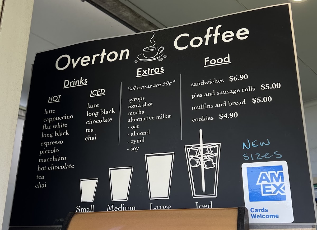 Overton Cafe Menu 1