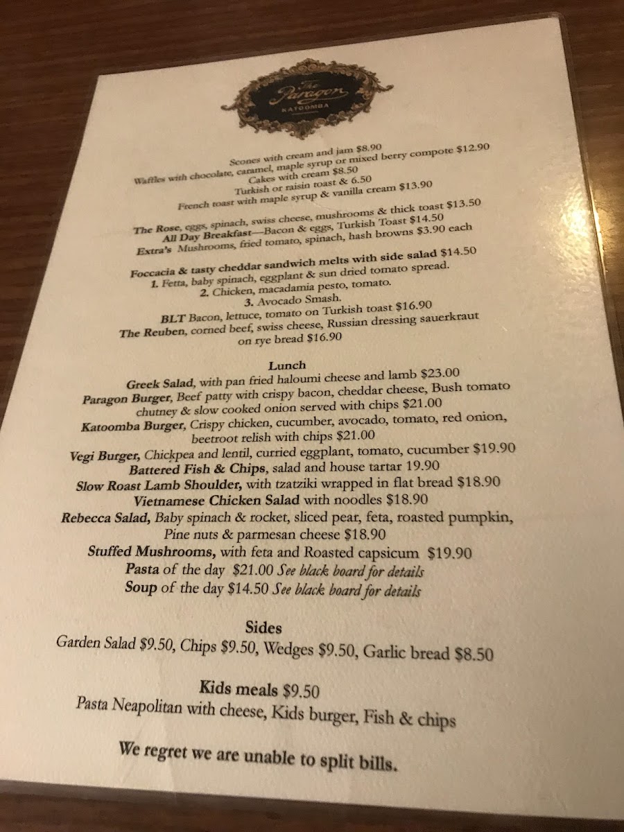 Paragon Menu 5