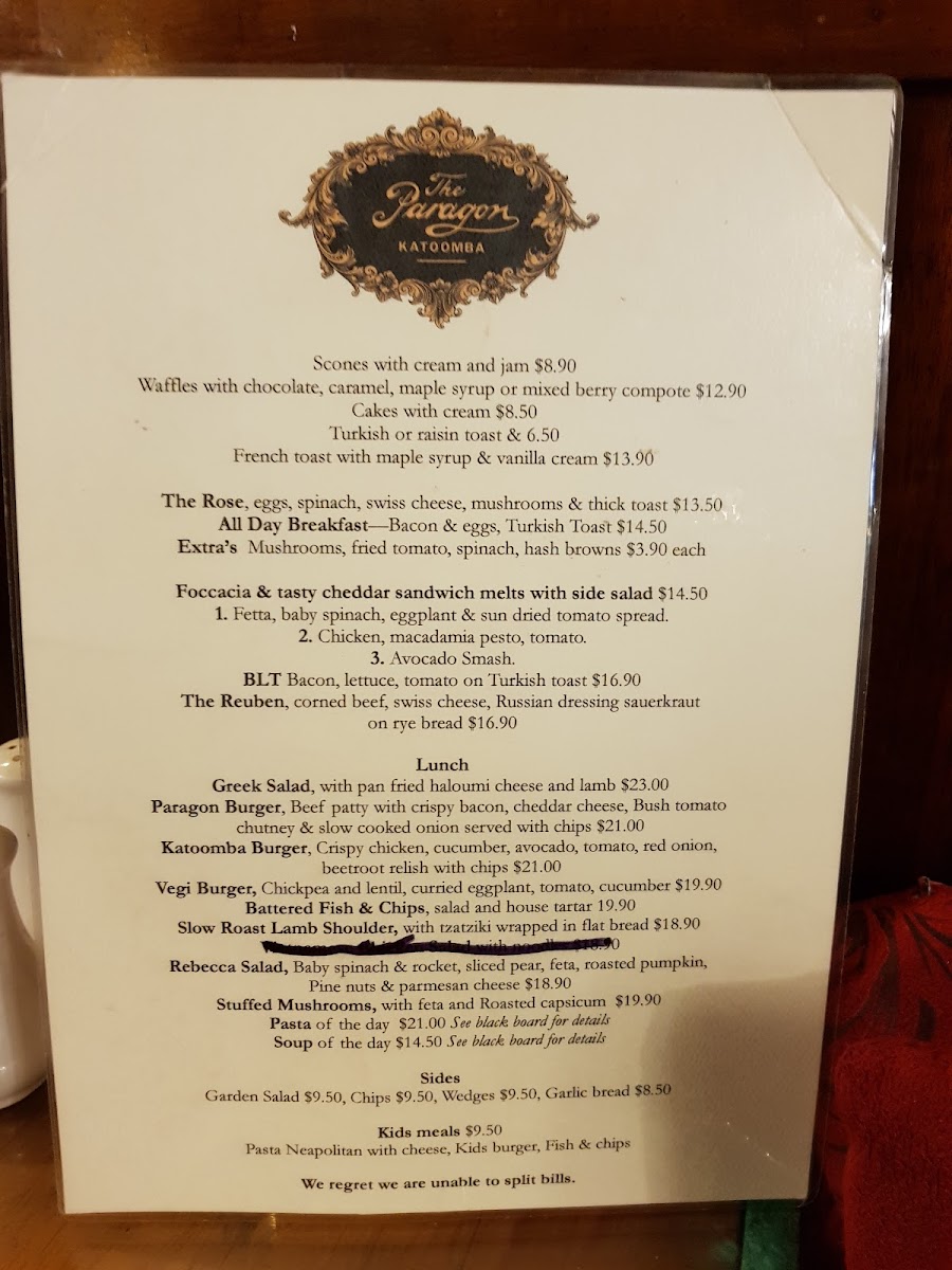 Paragon Menu 6