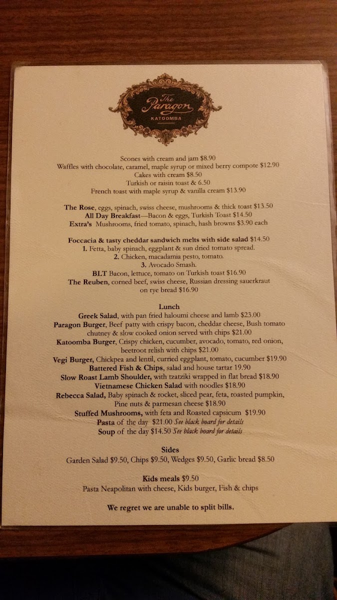Paragon Menu 9
