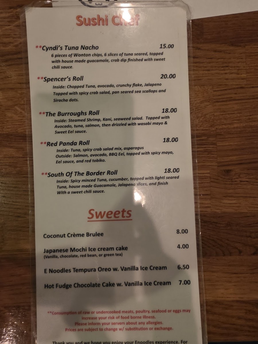 E Noodles Asian Bistro Menu 8