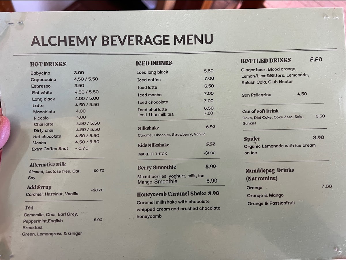 Alchemy cafe and Thai Restaurant Menu 10