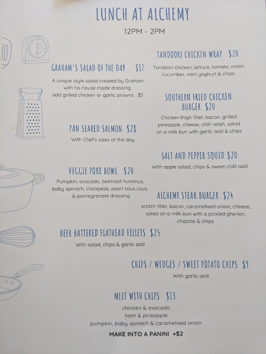 Alchemy cafe and Thai Restaurant Menu 9