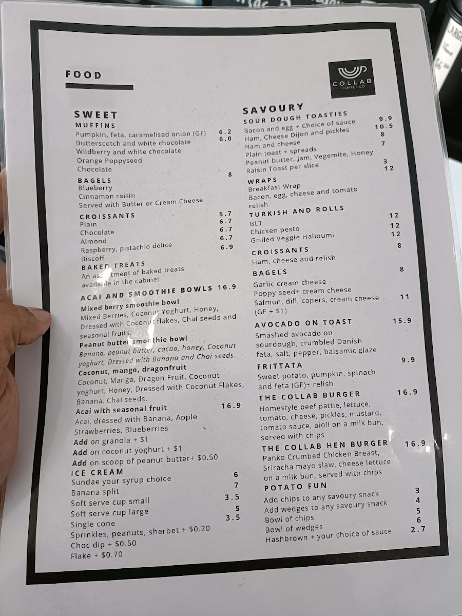 Collab Coffee Co Menu 1