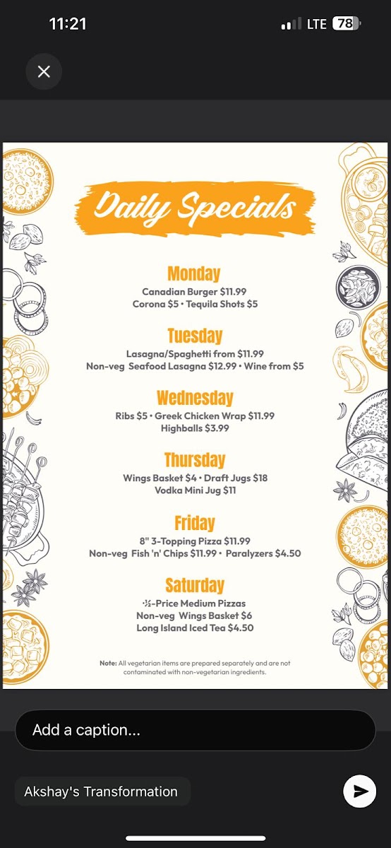 Mr. Schnapp’s Pub & Grill Menu 1