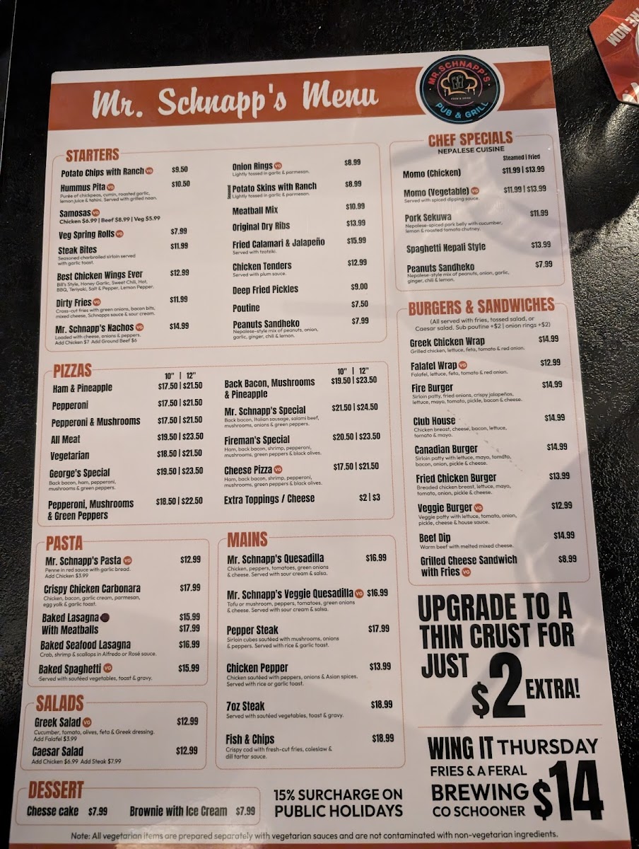 Mr. Schnapp’s Pub & Grill Menu 5