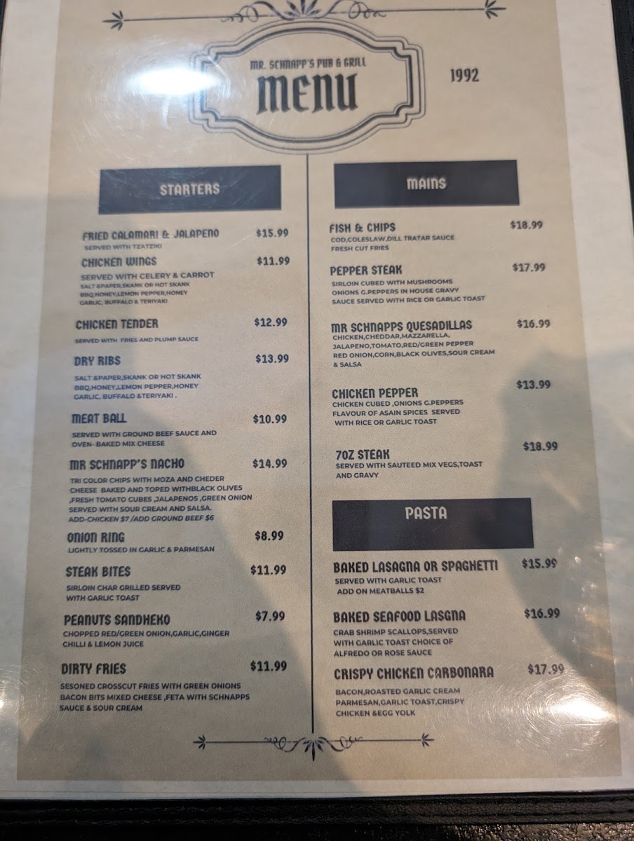 Mr. Schnapp’s Pub & Grill Menu 7