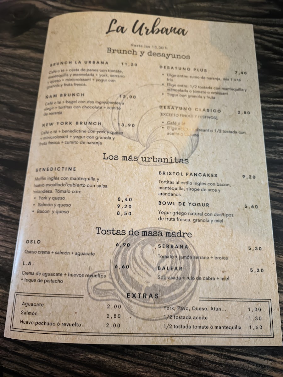 La Urbana Café Menu 1