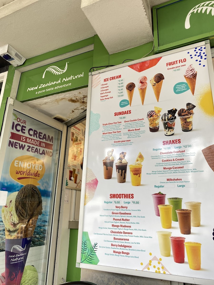 New Zealand Natural Mission Bay Menu 2